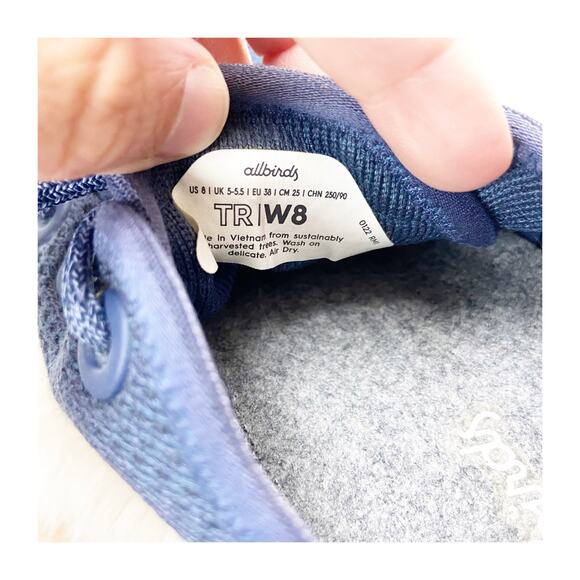 Allbirds Tree Runners Size 8 Blue Women's Mesh Low Top Active Running Sneaker - Picture 10 of 12